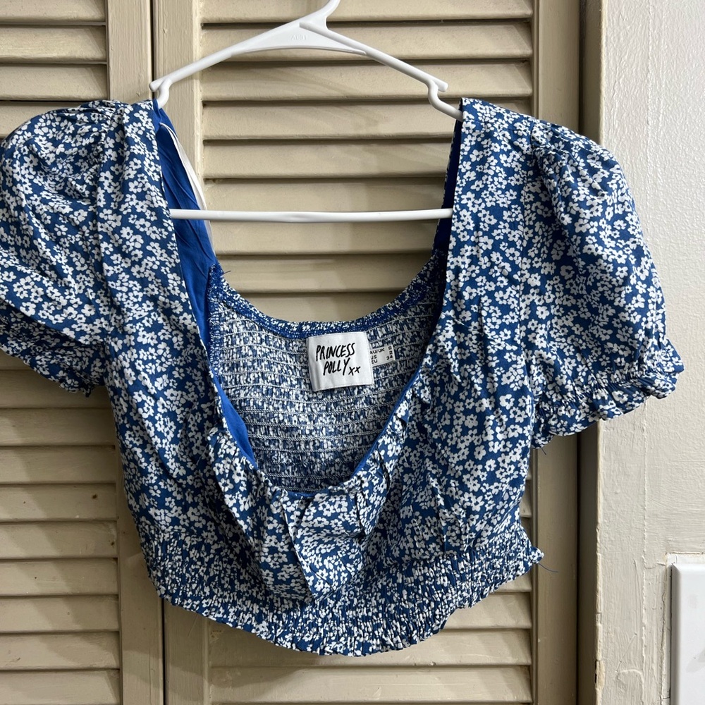Princess Polly Blue Floral Women's Top